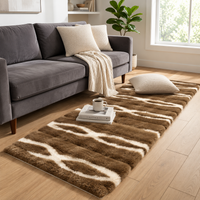 Soft Striped Imitation Fur Runner Skin Mat