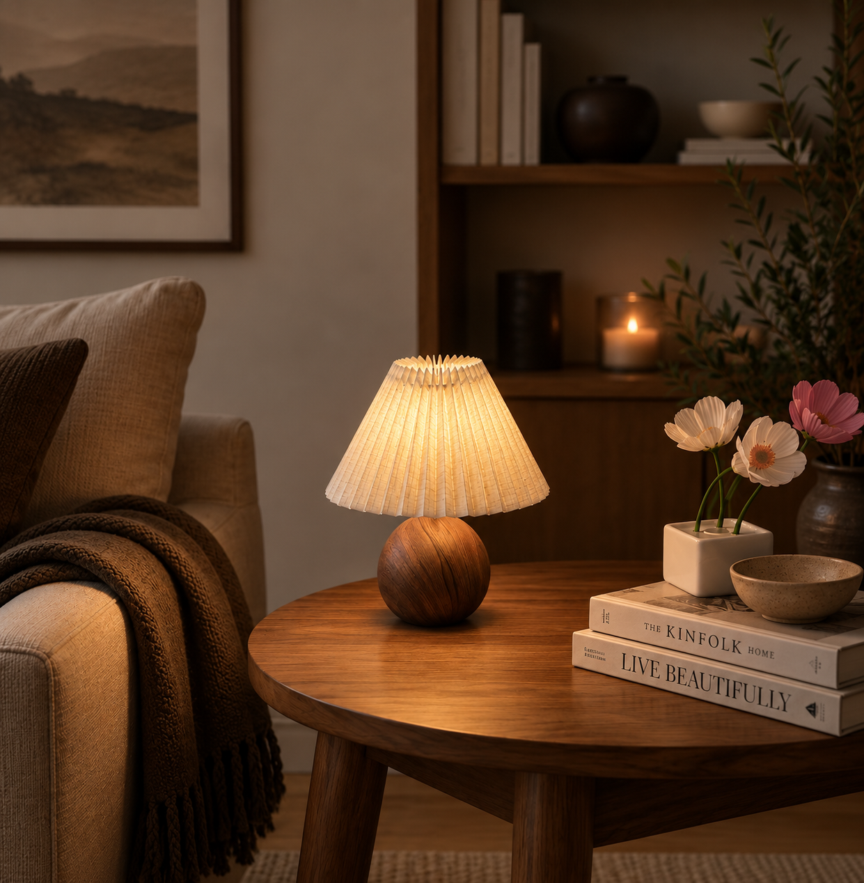 Warm Glow Wooden Style Desk Lamp