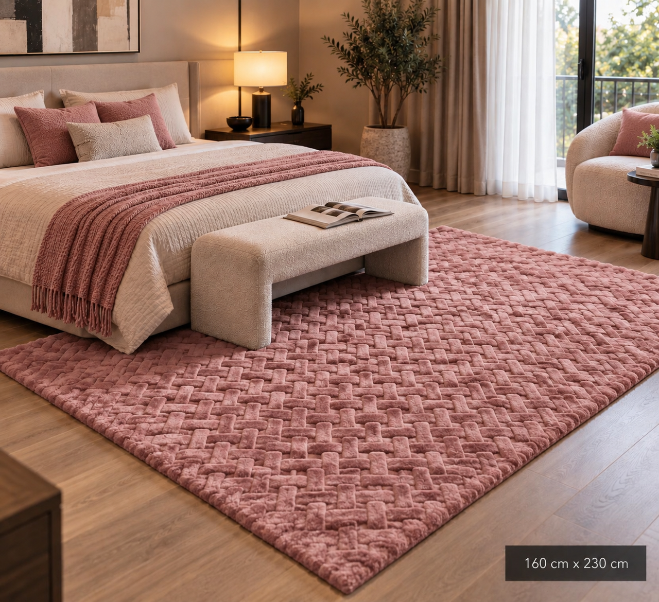 SuperSoft Brick Pattern Fur Centerpiece (Rug)