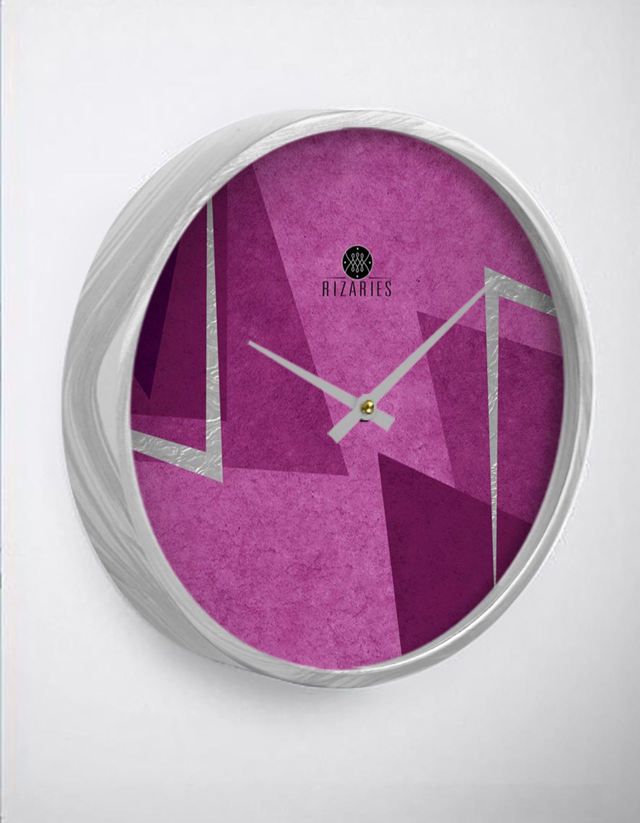 Shades of Purple Triangle Wall Clock