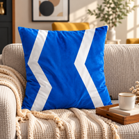 SuperSoft Royal Blue & White Bold Chevron Throw Cushion