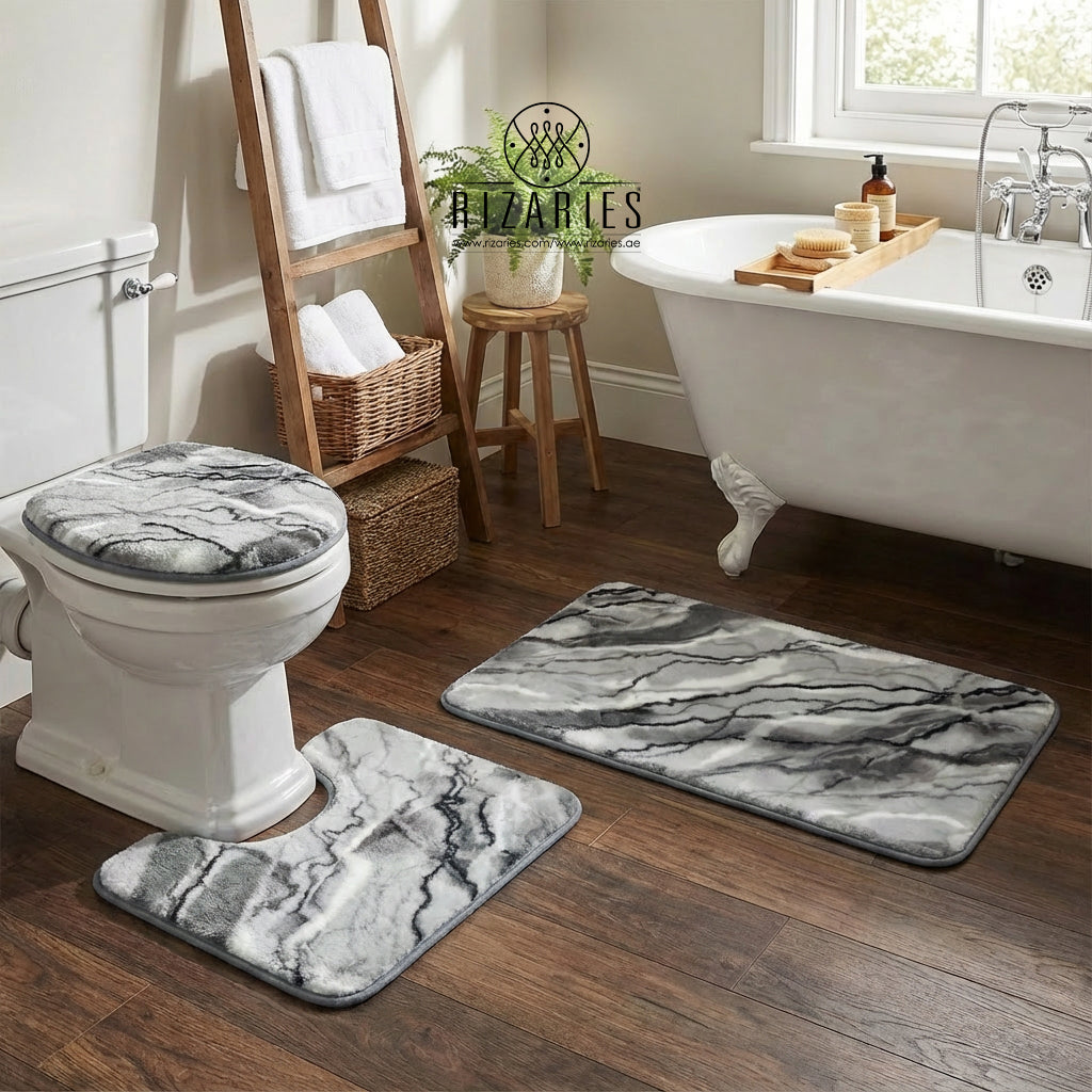 Grey Skin Bathroom Commode Set (3 PCS)