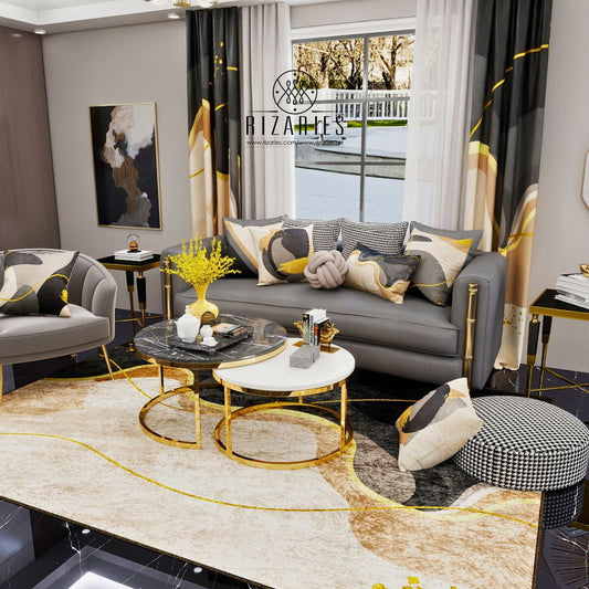 Grey Wavy Throw Cushions Set of 6