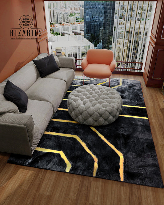 SuperSoft Plain Fur with Gold Centerpiece (Rug)