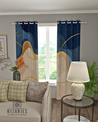 Thumbnail for Navy Wavy Curtains