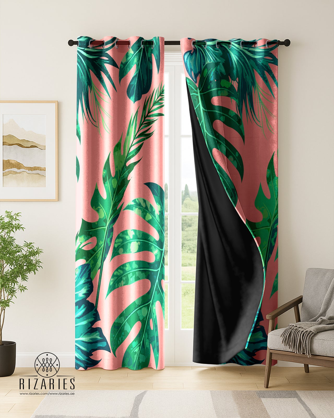 Pink Tropical Curtains (CLEARANCE SALE)