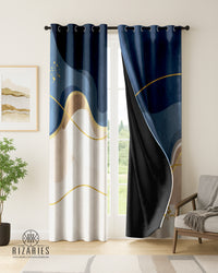 Thumbnail for Navy Wavy Curtains
