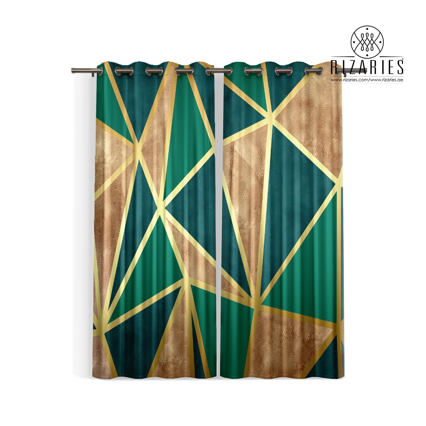 Emerald Copper Triangle Curtains