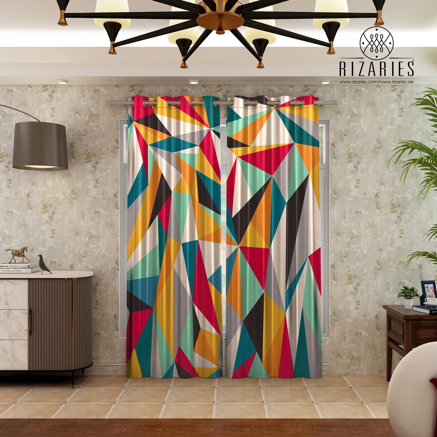 Colorful Geometric Curtains