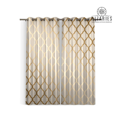 Copper Gold Quatrefoil Curtains