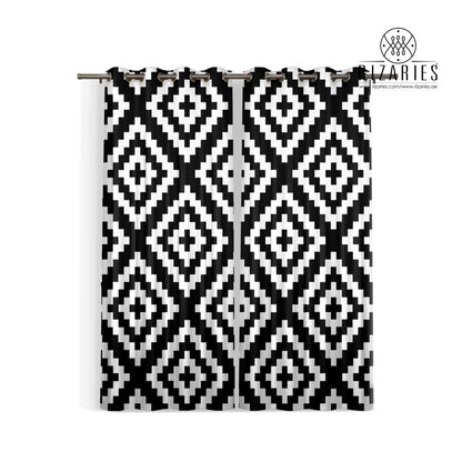 Black & White Geometric Curtains