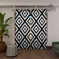 Thumbnail for Black & White Geometric Curtains
