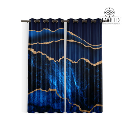 New Blue Gold Curtains