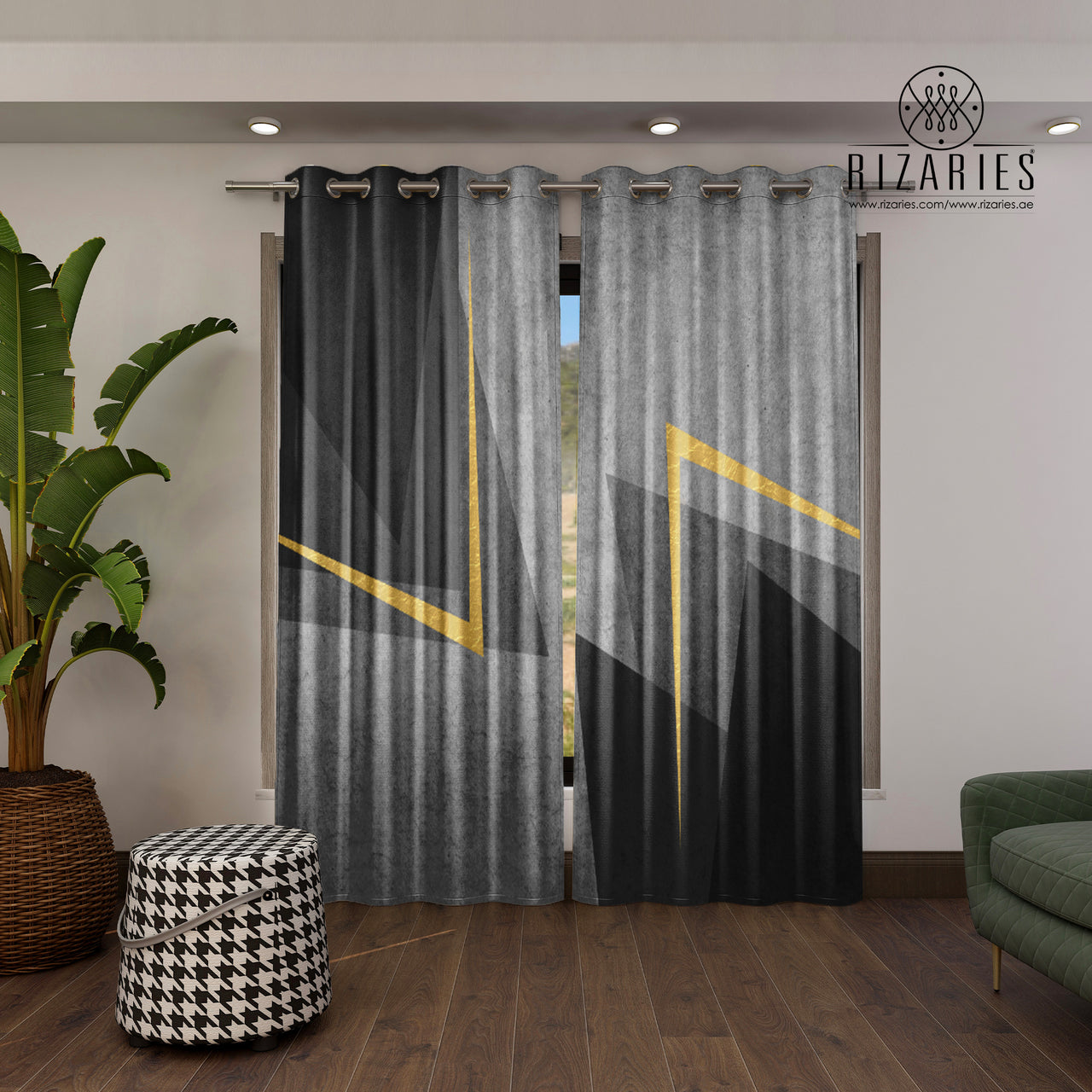 Shades of Grey Triangle Curtains (CLEARANCE SALE)
