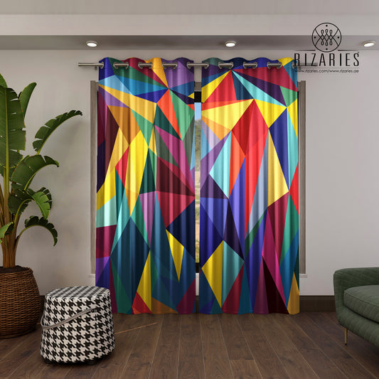 Colorful Triangle Geometric Curtains