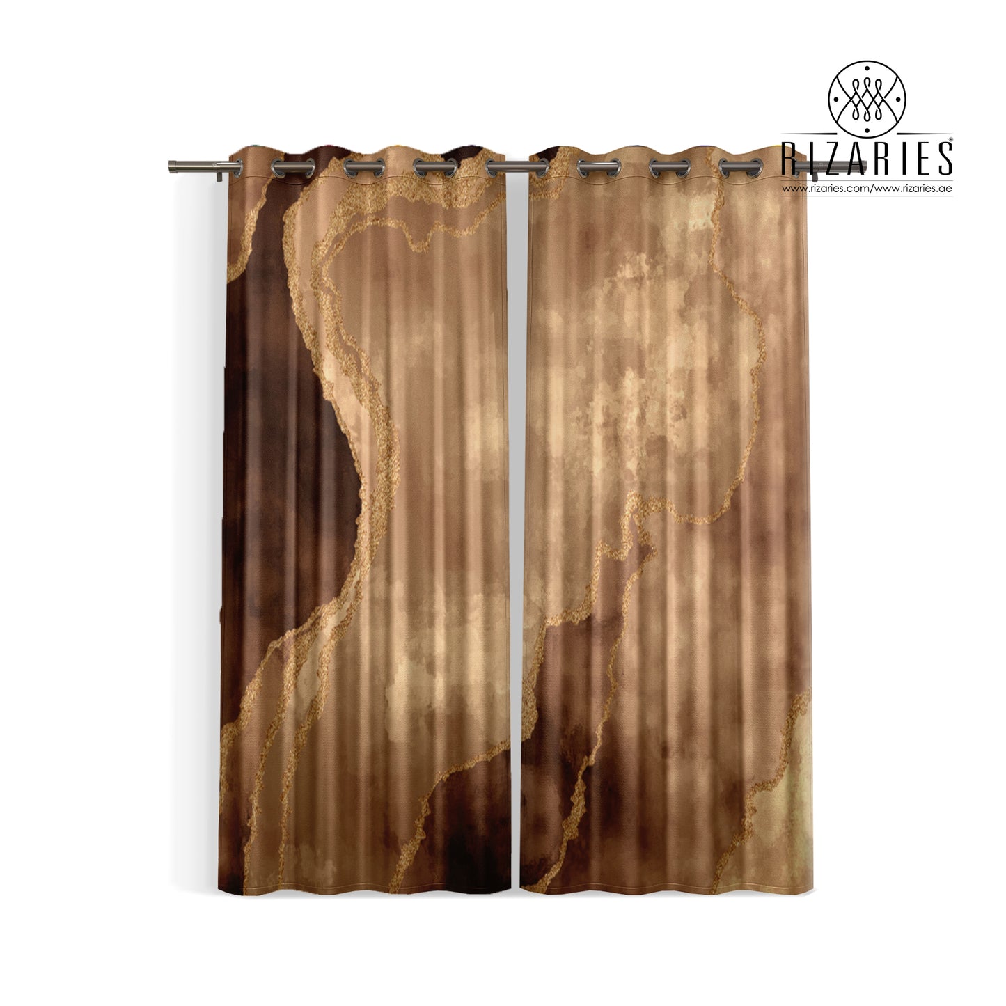 Copper Gold Abstract Curtains