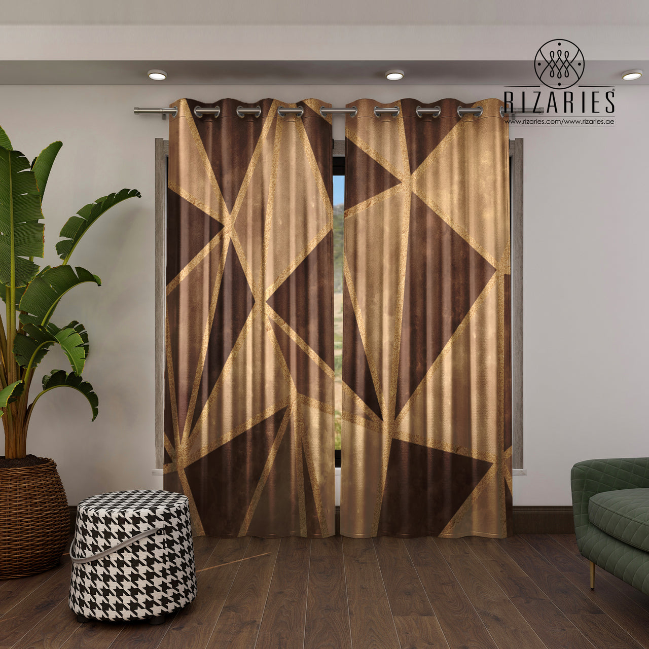 Copper Gold Triangle Curtains (CLEARANCE SALE)