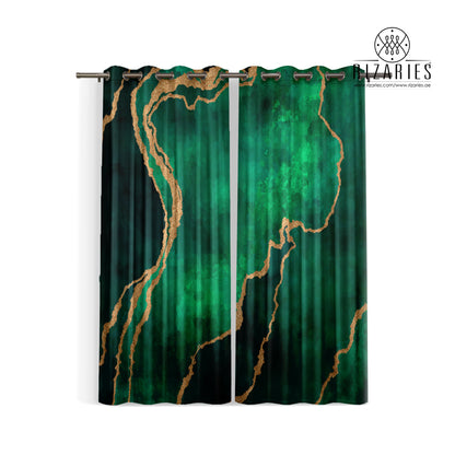 Green Abstract Curtains