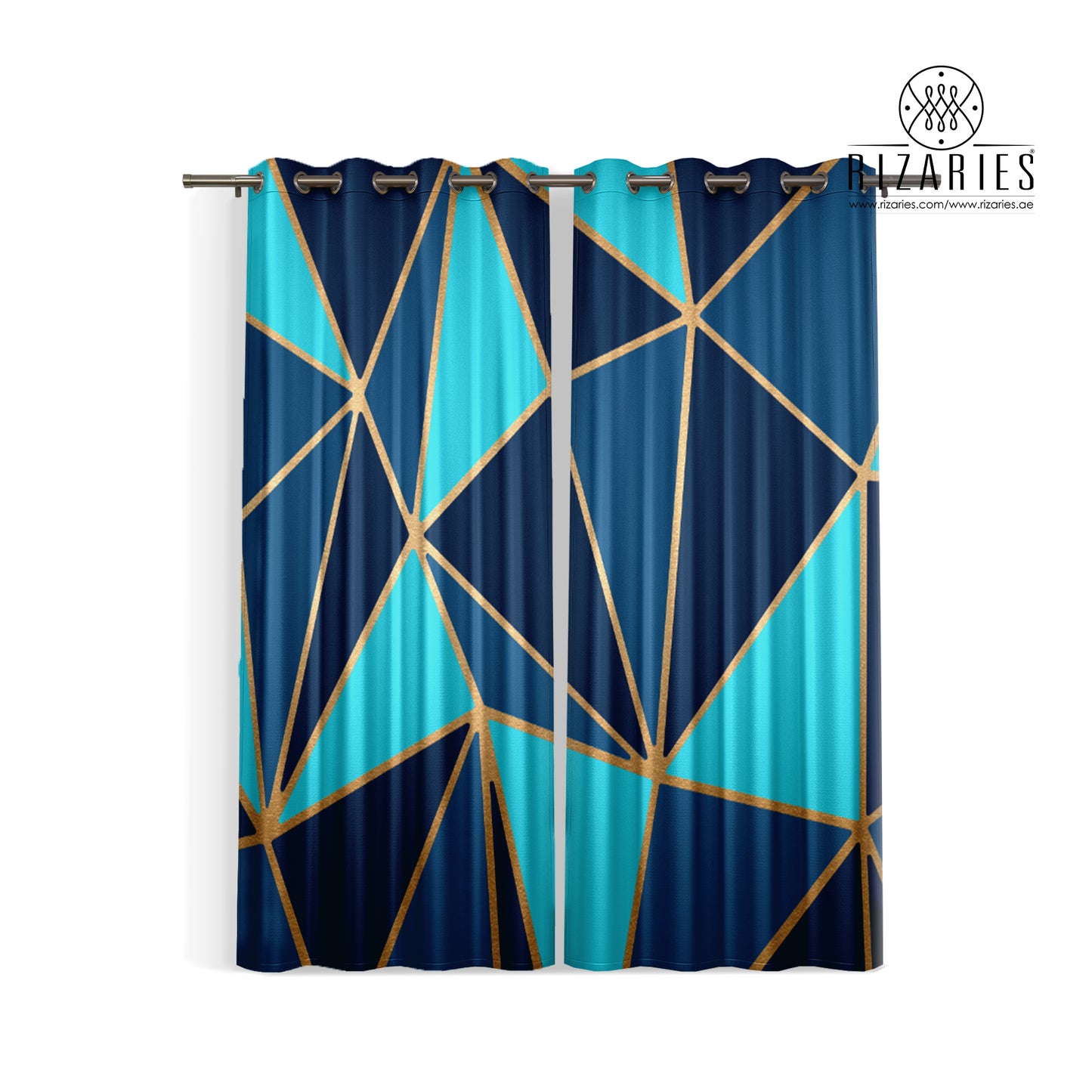 Teal Metallic Curtains