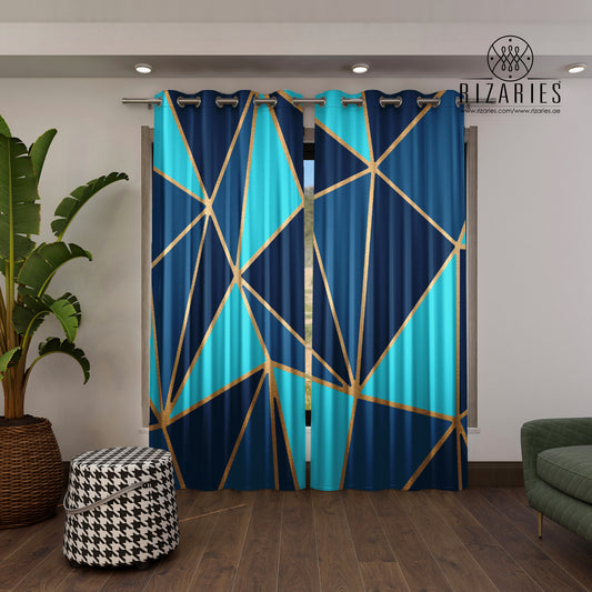 Teal Metallic Curtains