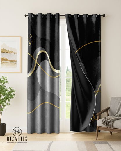 Shades of Grey Wavy Curtains