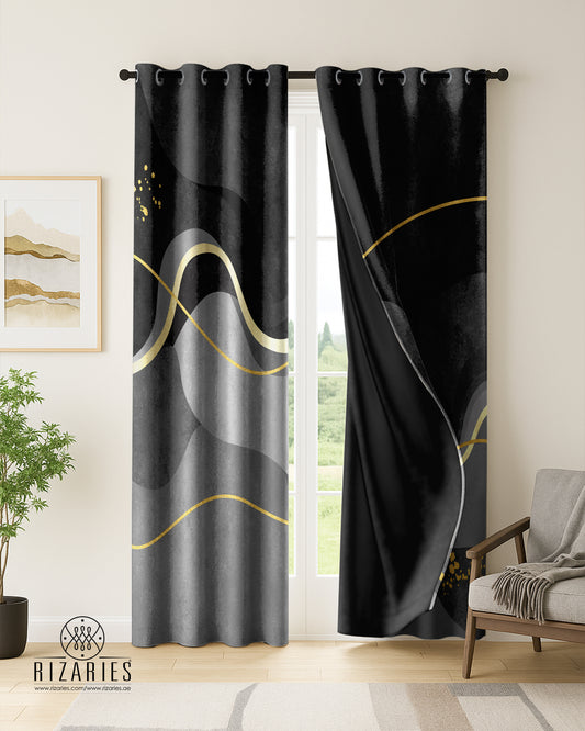 Shades of Grey Wavy Curtains
