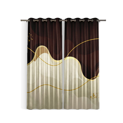 Coffee Cream Wavy Curtains