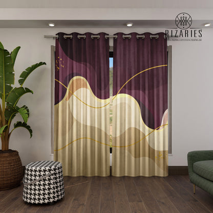 Purple Wavy Curtains