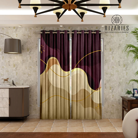 Purple Wavy Curtains