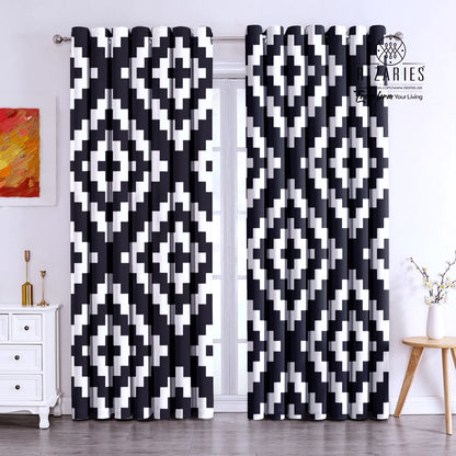 Black & White Geometric Curtains