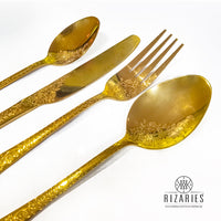 Thumbnail for Flower Craving Full Gold Cutlery Set