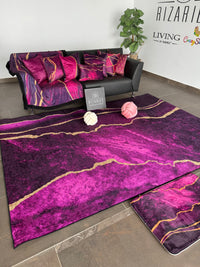 Thumbnail for Purple & Gold Abstract Centerpiece (Rug) (CLEARANCE SALE)
