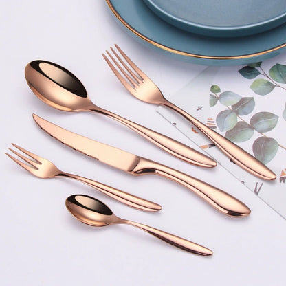 Classic Rose Gold Cutlery Set