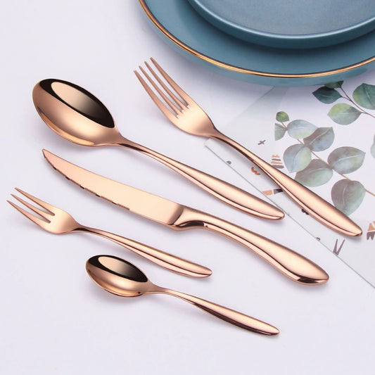 Classic Rose Gold Cutlery Set