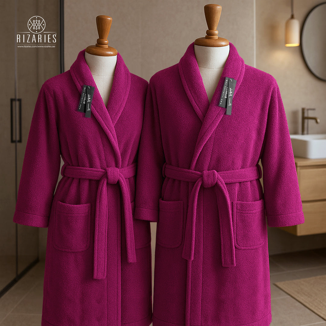 Couple Set Dark Pink (2 Velour Bathrobe)