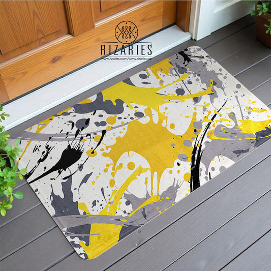 SuperSoft Yellow Grey Pattern Door Mat