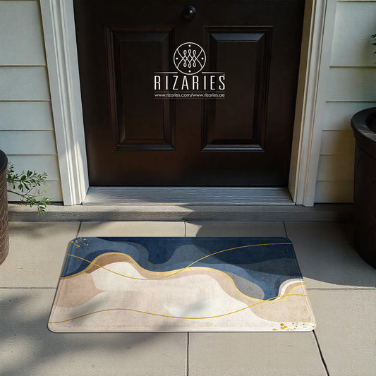 SuperSoft Navy Wavy Door Mat
