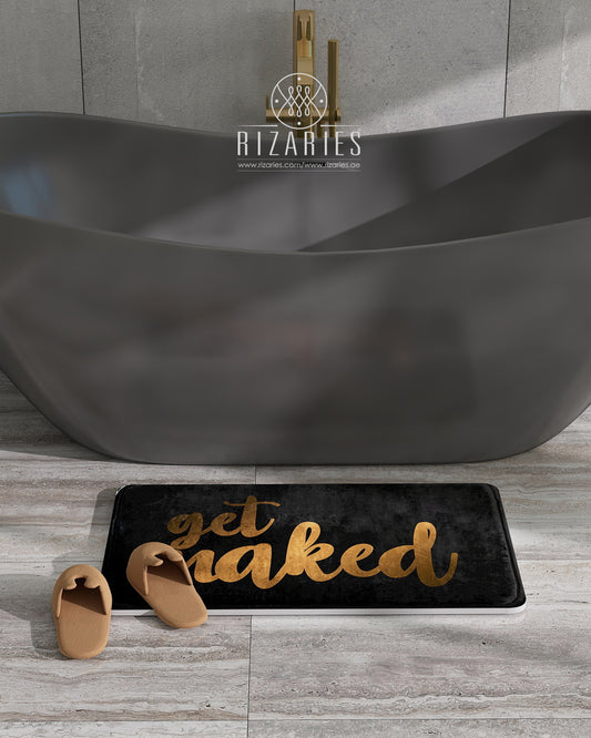 Supersoft Get Naked with Gold Door Mat