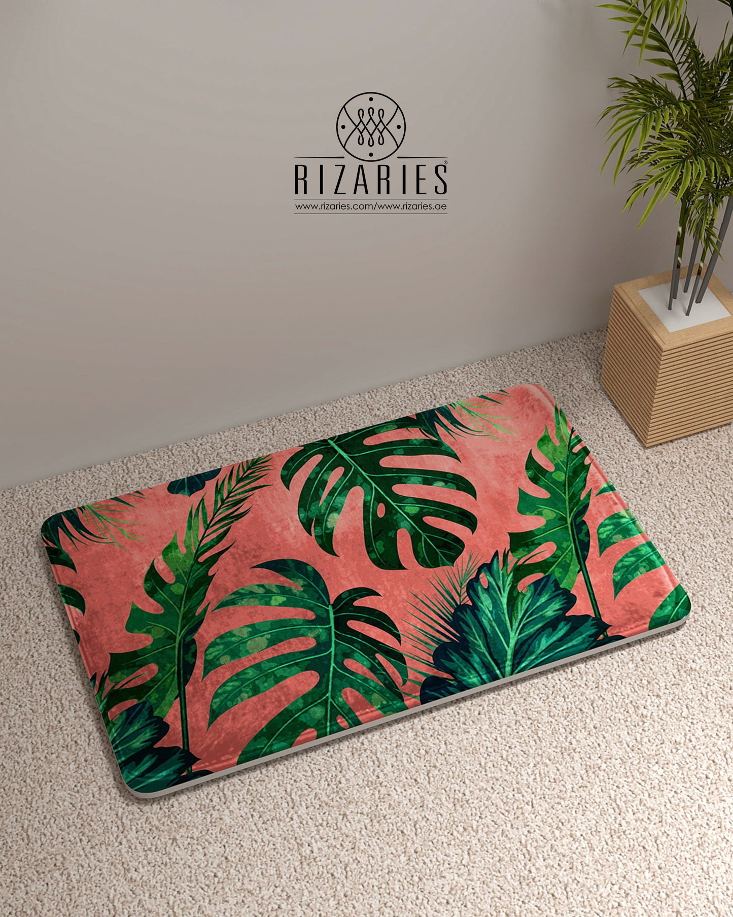 SuperSoft Pink Tropical Door Mat