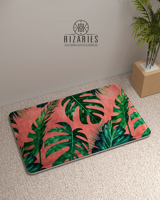 SuperSoft Pink Tropical Door Mat