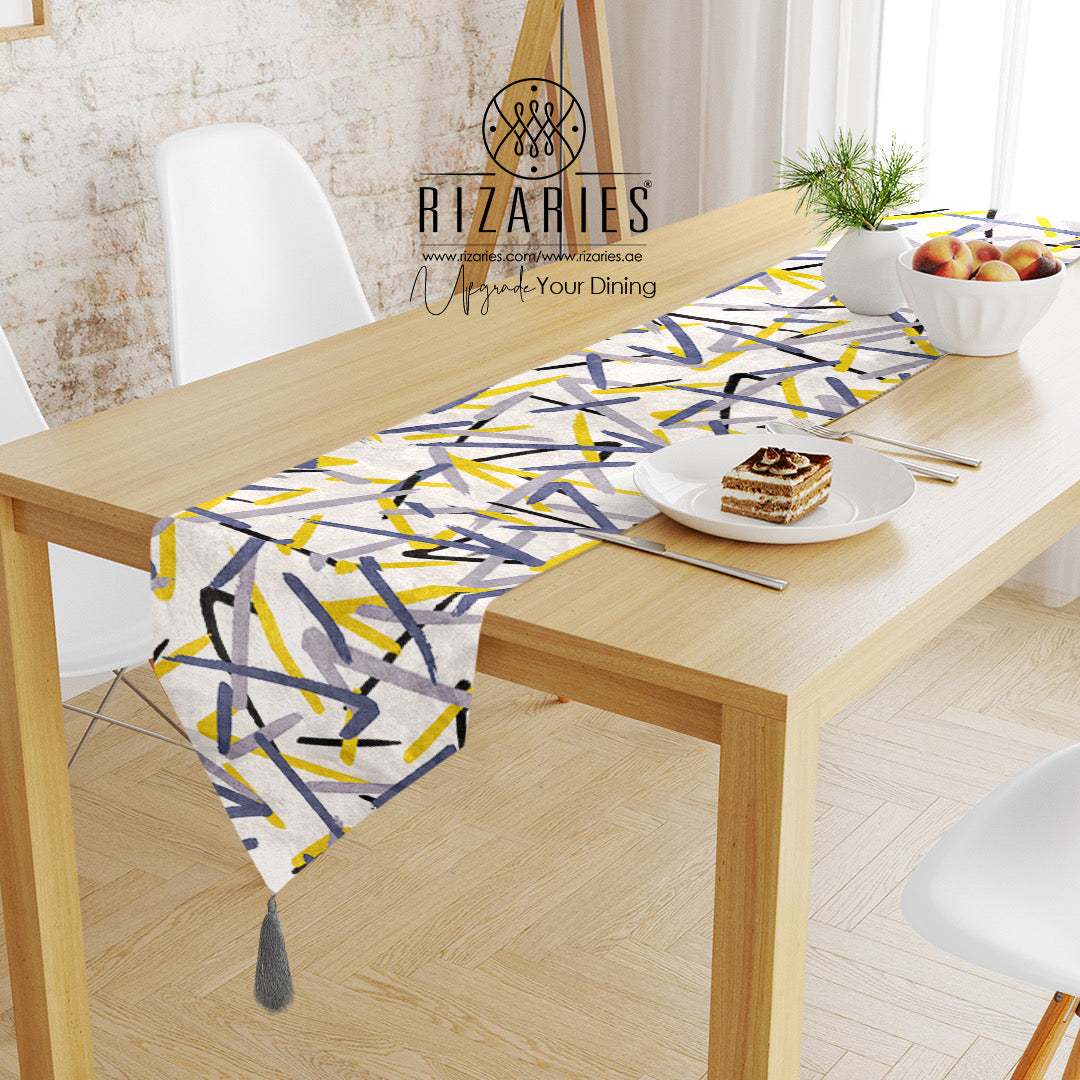 Yellow Grey Rope Table Runner