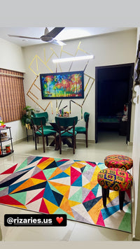 Thumbnail for Colorful Geometric Centerpiece (Rug)