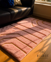 Thumbnail for SuperSoft Plain Fur with Gold Centerpiece (Rug)