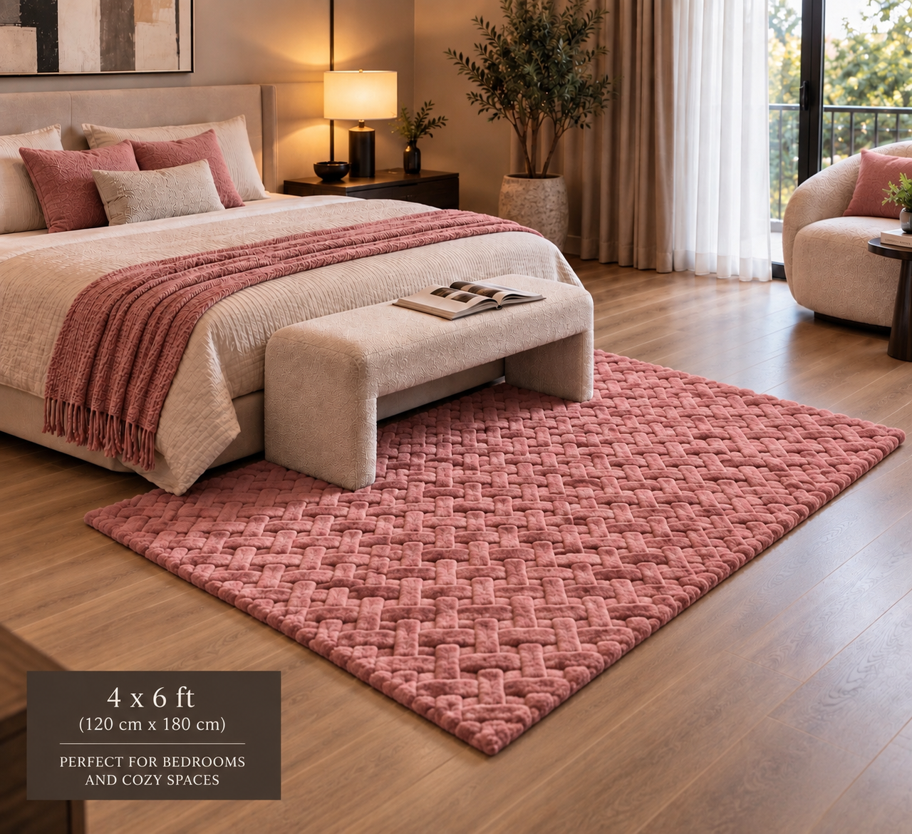 SuperSoft Brick Pattern Fur Centerpiece (Rug)