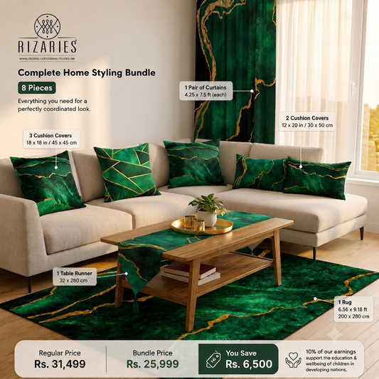 Green Gold Abstract Bundle of 8 (READ DESCRIPTION)