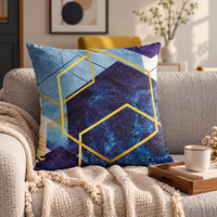 SuperSoft Blue Gold Abstract Geometric