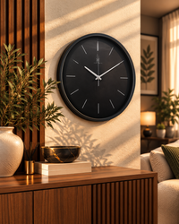 Minimalist Black Wall Clock 14 inches
