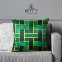 Thumbnail for SuperSoft Green Gold Geometric Pattern