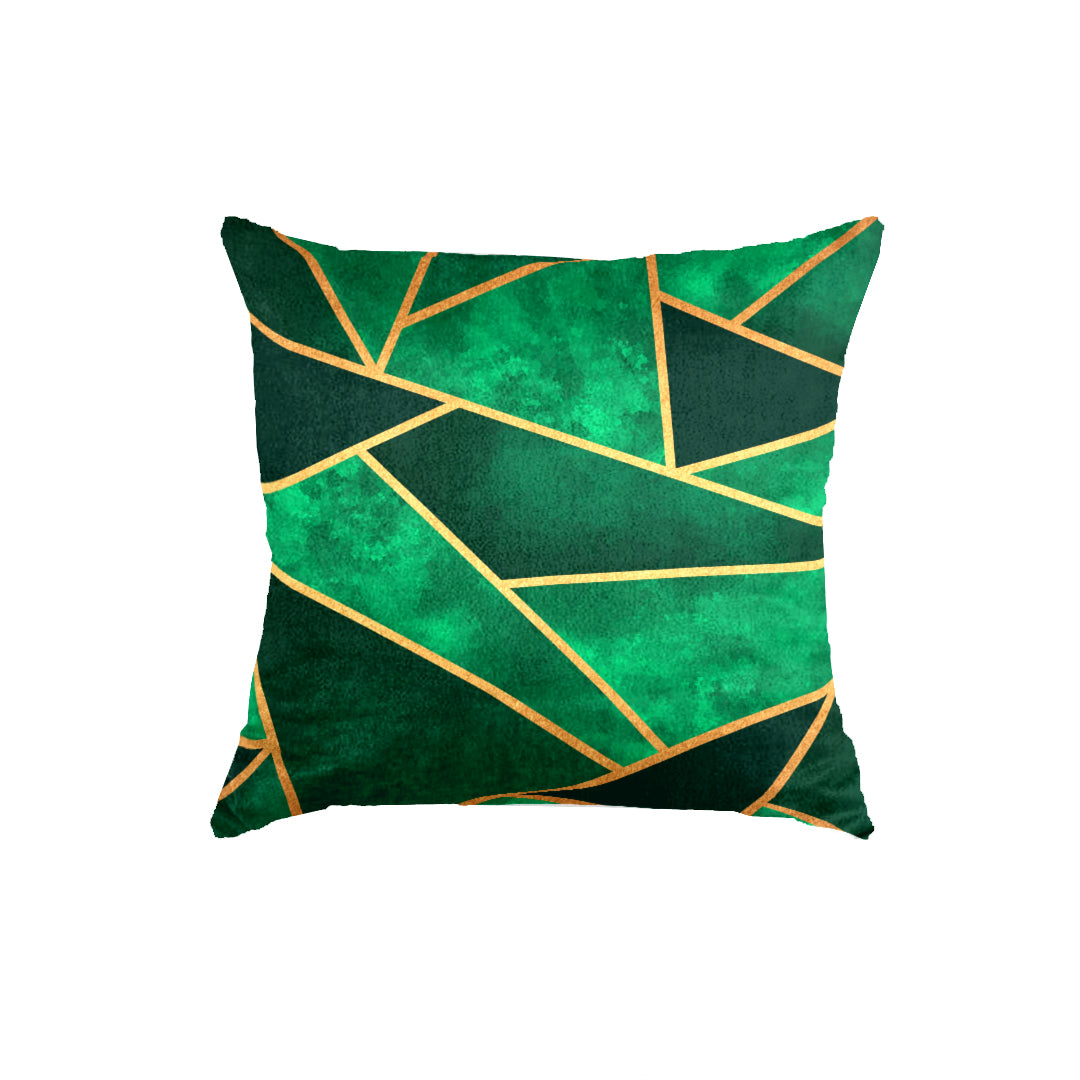SuperSoft Green Gold Triangle Throw Pillow