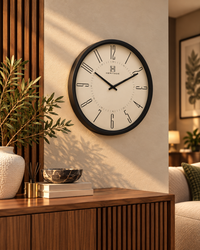 Minimalist Black Wall Clock 15 inches